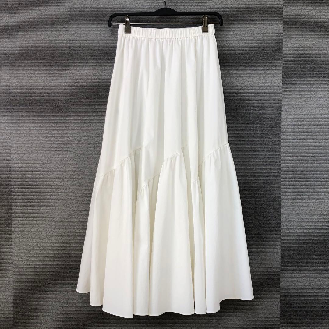 未使用品 allureville 25SS バイヤス切替スカート 1 ホワイト