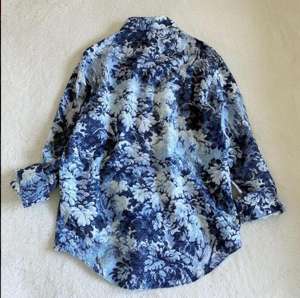 LOUIS VUITTON モノグラムタペストリー　シャツ　シルク　総柄　L