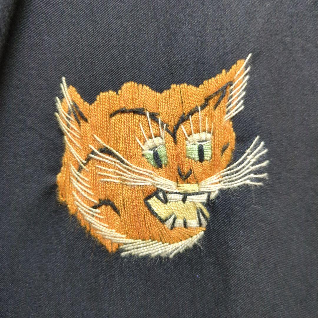 ヴィンテージ風 刺繍入りベトジャン ブラック Mサイズ メンズ