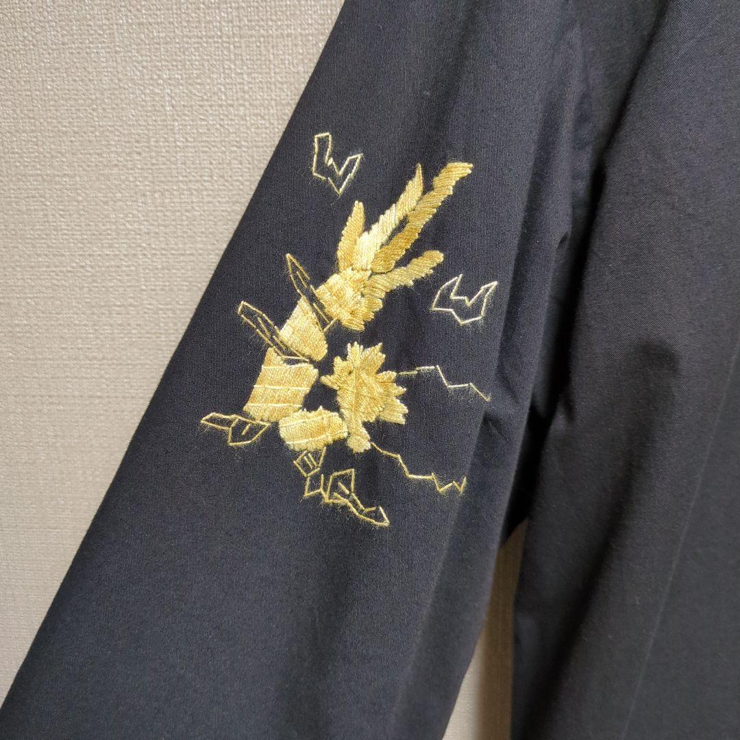 ヴィンテージ風 刺繍入りベトジャン ブラック Mサイズ メンズ