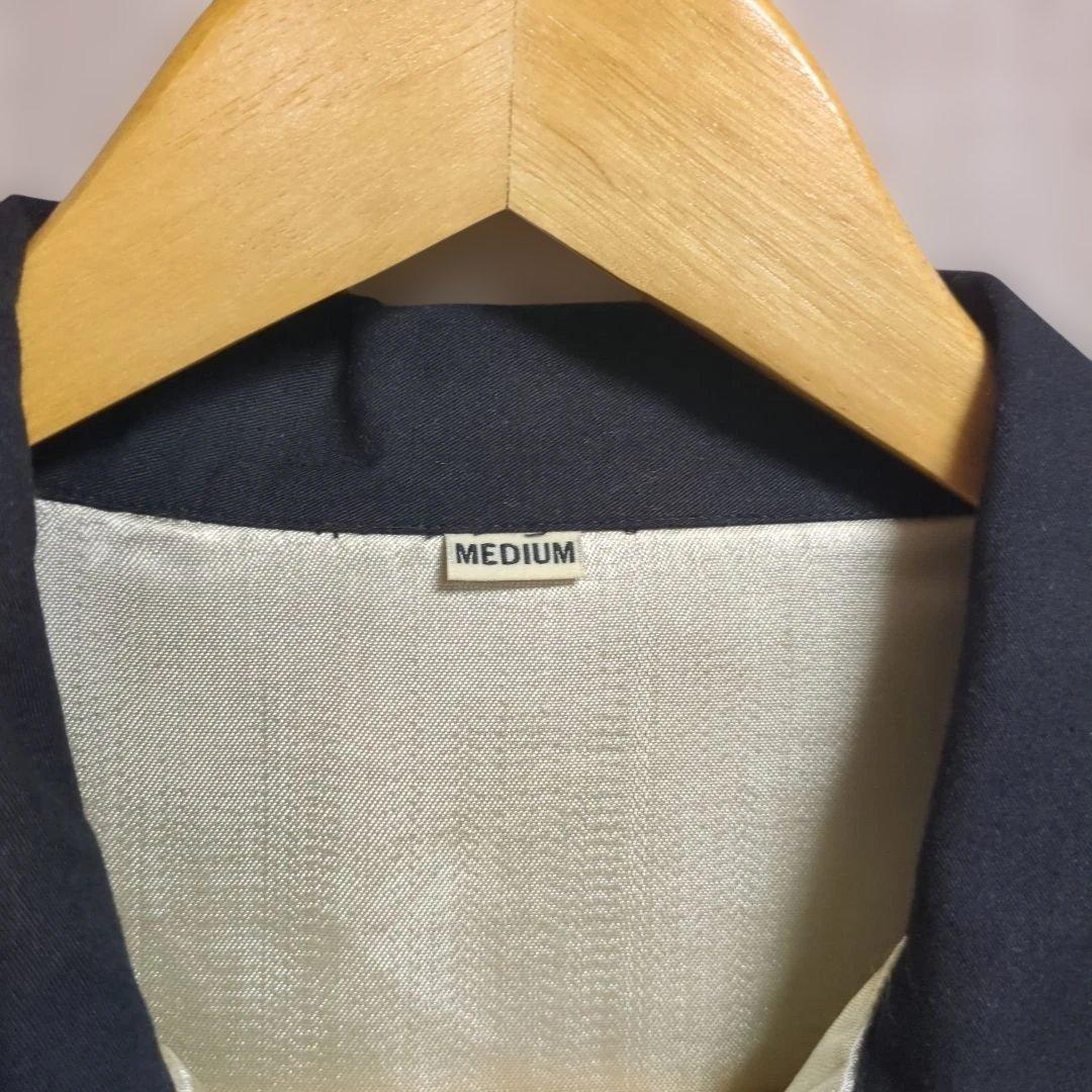 ヴィンテージ風 刺繍入りベトジャン ブラック Mサイズ メンズ