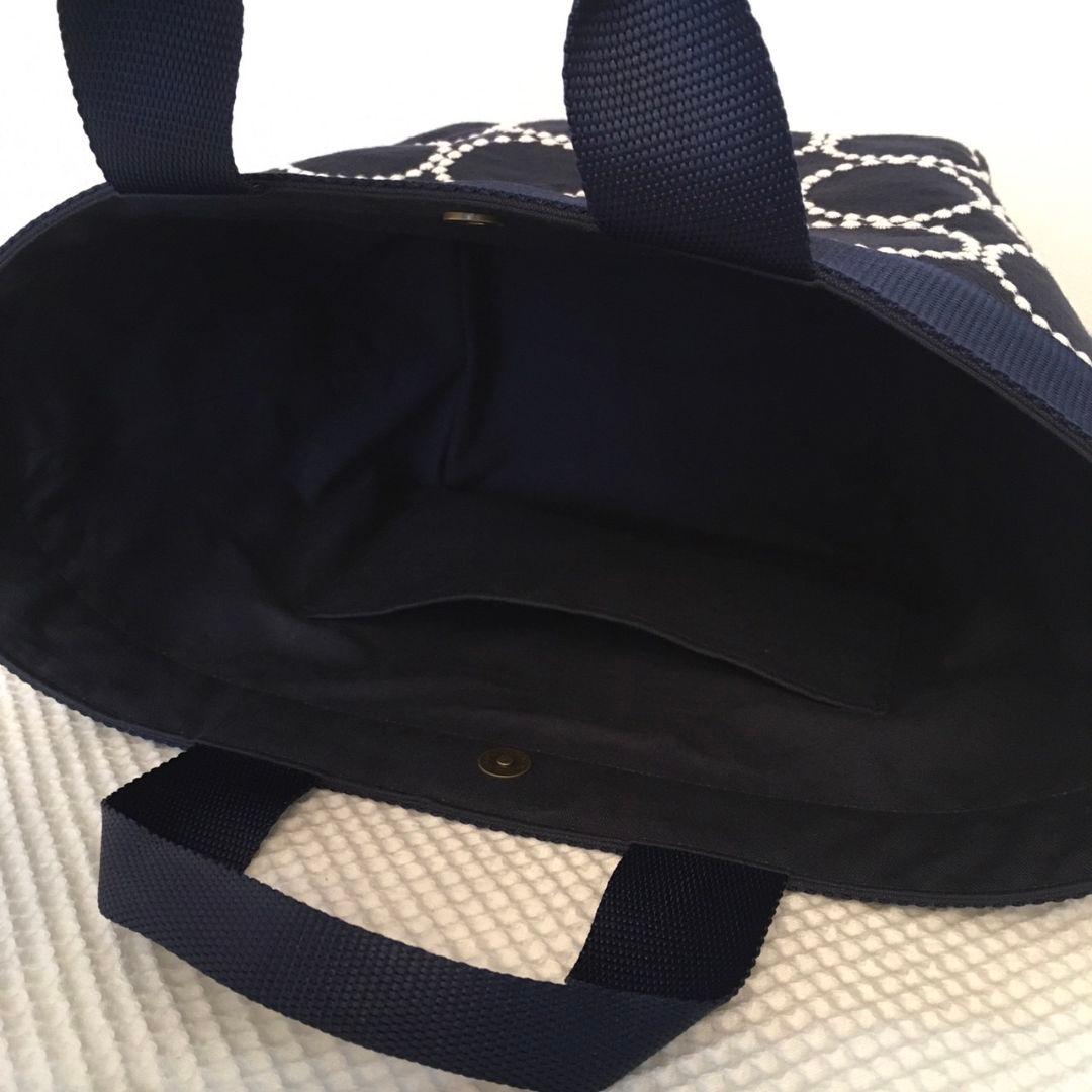 ミナペルホネン ハンドメイド トートバッグ タンバリン ネイビー