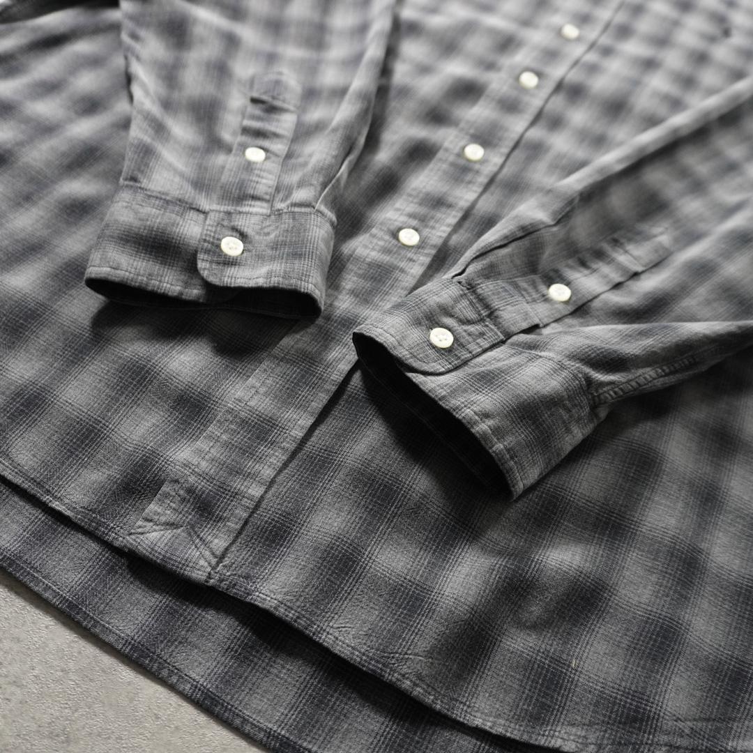 90sRalphLaurenオンブレブラック シルクコットンシャツBLAKE古着