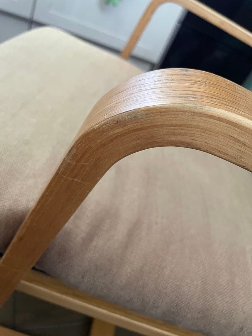 無印良品　リビングでもダイニングでも使えるソファチェア　ベージュ　アームチェア