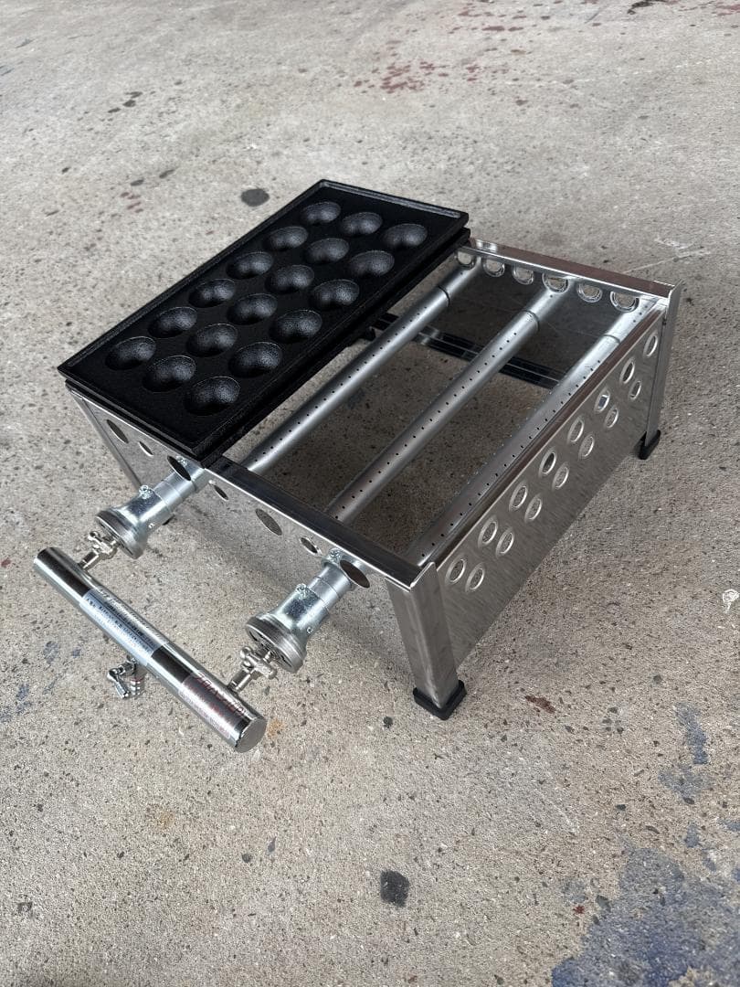 新品　業務用　たこ焼器　2連　大玉　18穴　プロパンガス　イベント　屋台⑴