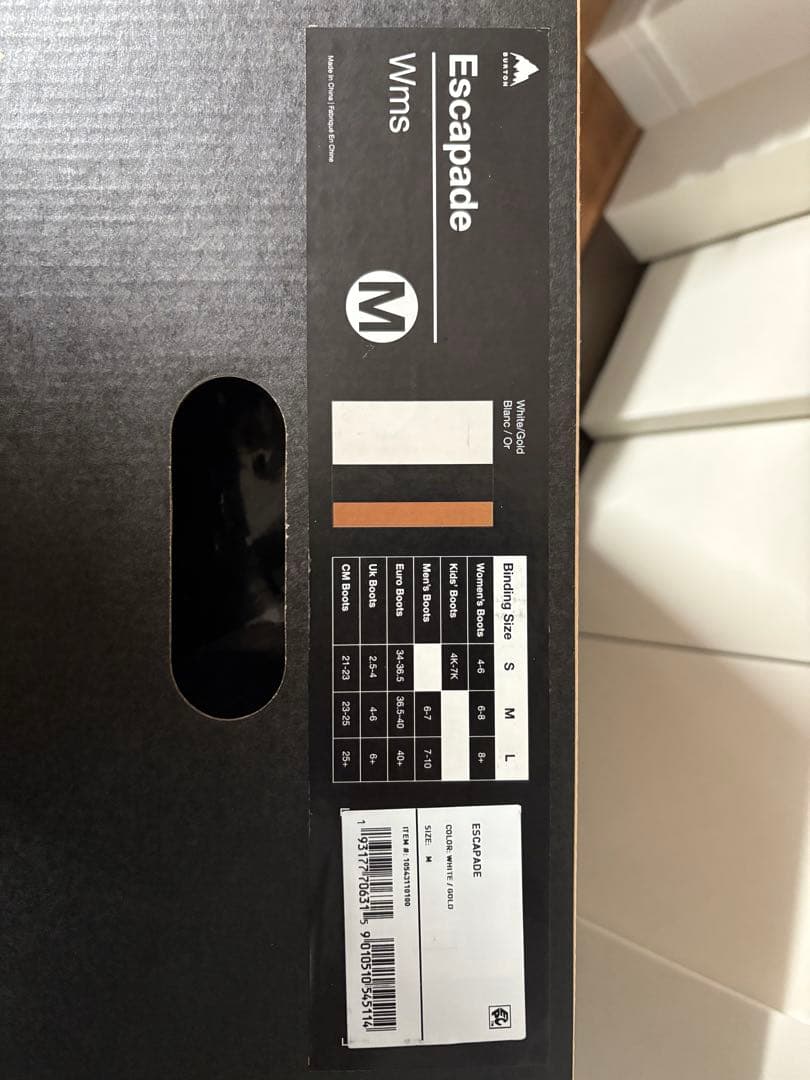 Burton Escapade Wms Mサイズ ホワイト/ゴールド