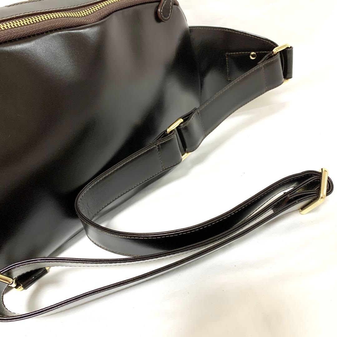 DAYSART イタリアンレザー ボディバッグ ブラウン 左右掛け