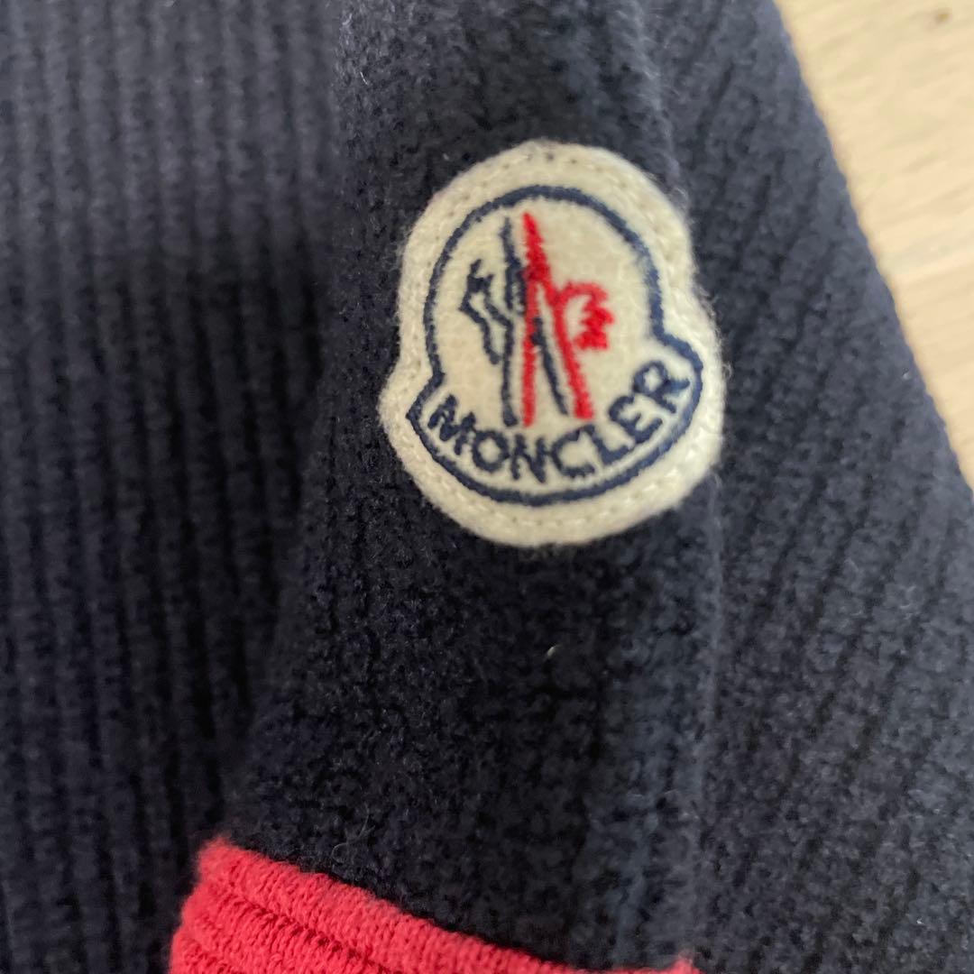 215 MONCLER ネイビー リブ編みセーター　M 美品 紺　 モンクレール