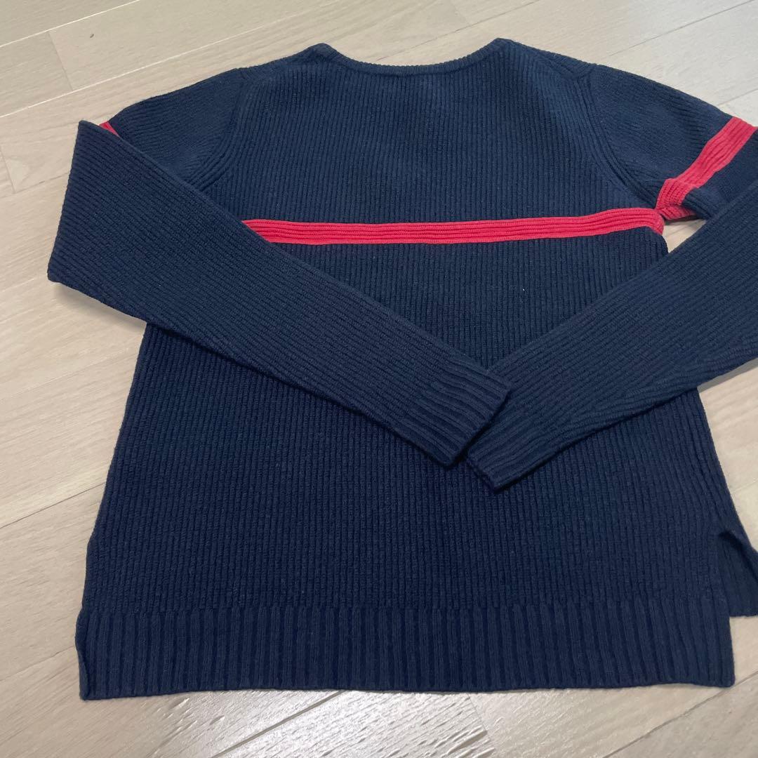 215 MONCLER ネイビー リブ編みセーター　M 美品 紺　 モンクレール