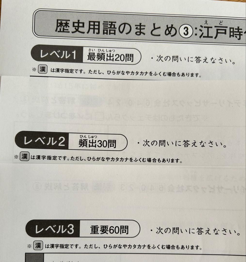 SAPIX小6社会　歴史地理公民現代社会 頻出用語まとめ　2025年入試用　原本