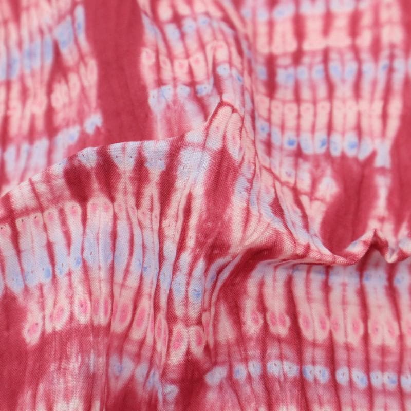 【板締め絞り浴衣】長尺 濃ピンクトールサイズ 木綿 夏着物 8UM7