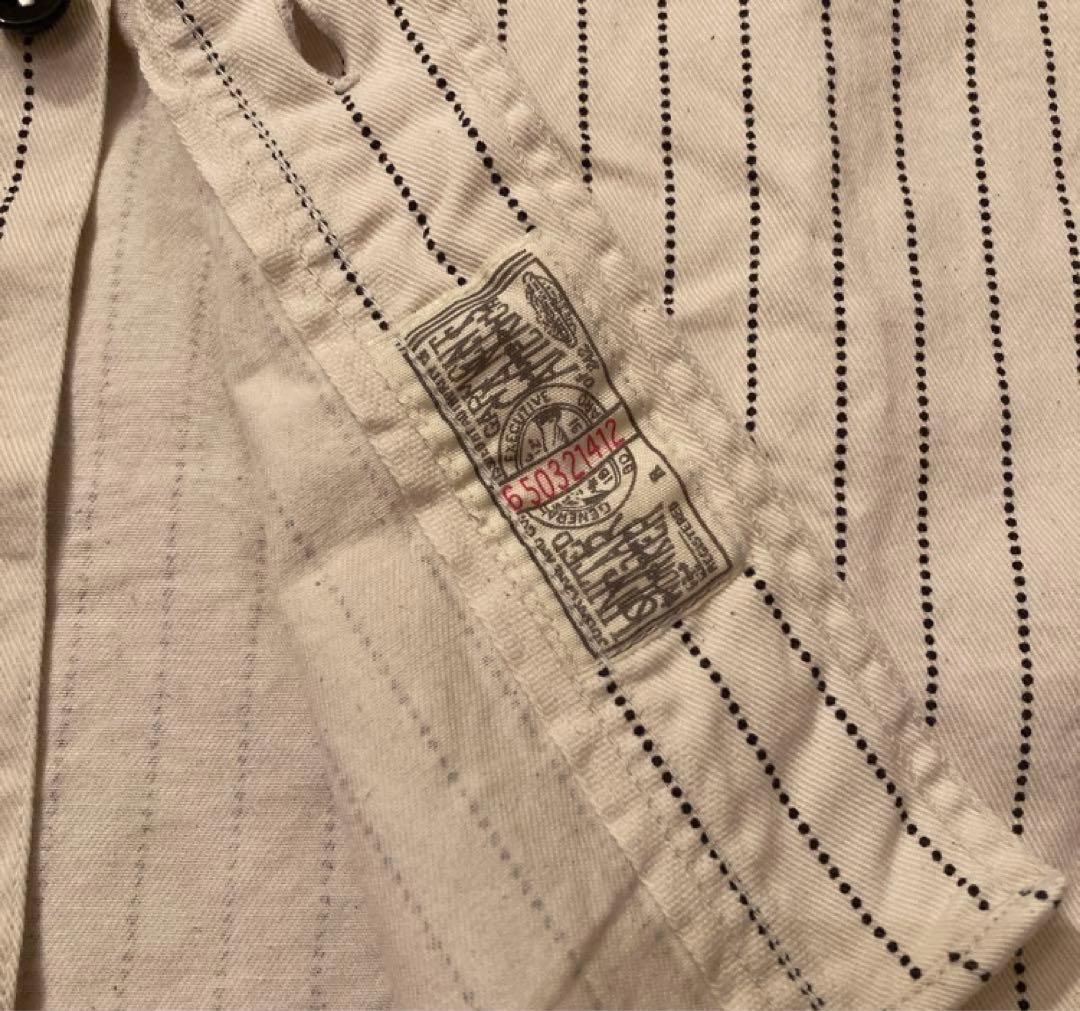 シュガーケーン FICTION ROMANCE ホワイトウォバッシュ シャツ