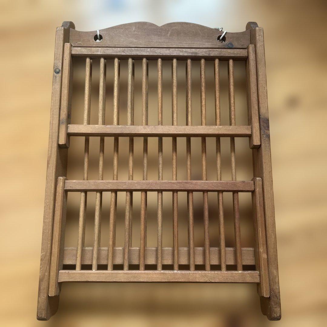 アンティーク　オールドパイン　ディッシュラック