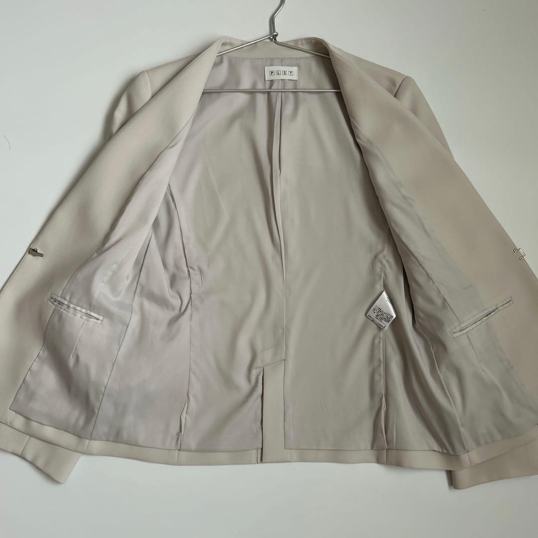 美品♡PLST プラステ　ノーカラー　ワイドパンツスーツ　セレモニー　L　手洗可