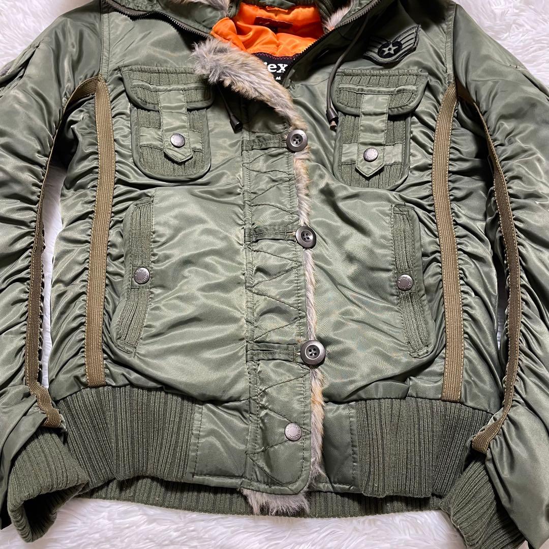 AVIREX リアルファー 短丈 N-2B グランジ y2k 平成ギャル M