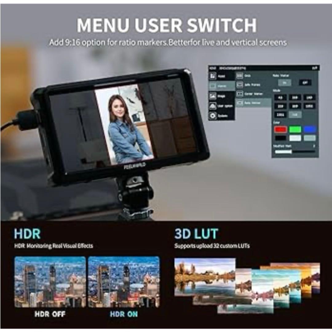 6 インチ1200nit高輝度1920✕1080デジタルー眼レフ モニター