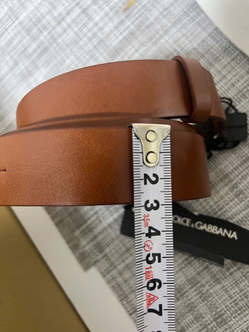 未使用品 タグ付きDolce & Gabbana ブラウン レザーベルト90cm