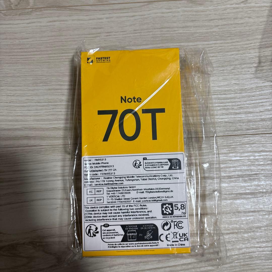 スマートフォン本体 realme Note 70T 4GB/128GB