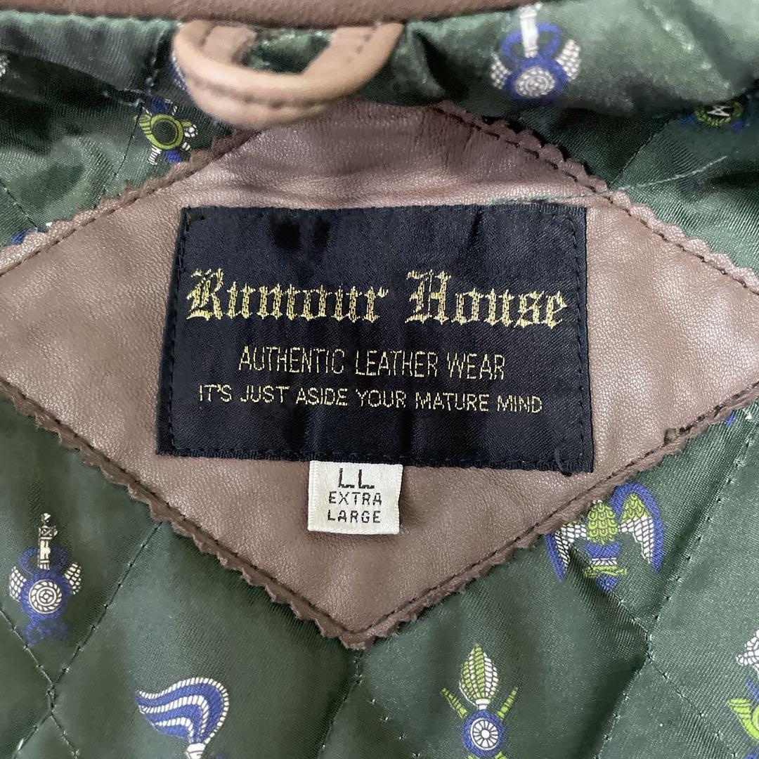 A-2 レザージャケット　ラムレザー　本革　XL 裏地総柄　キルティング