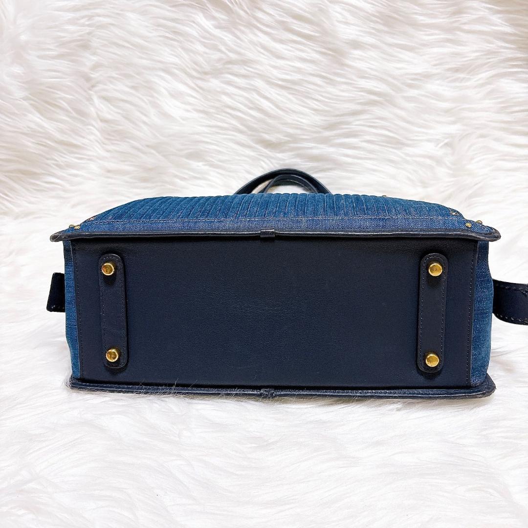 希少　コーチ　ドリーマー　ハンドバッグ　2way デニム×レザー　青