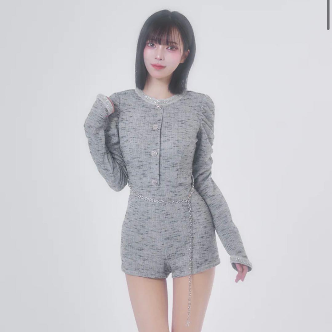 BELEAR MIMIデザインチェーンツイードコンビネゾン