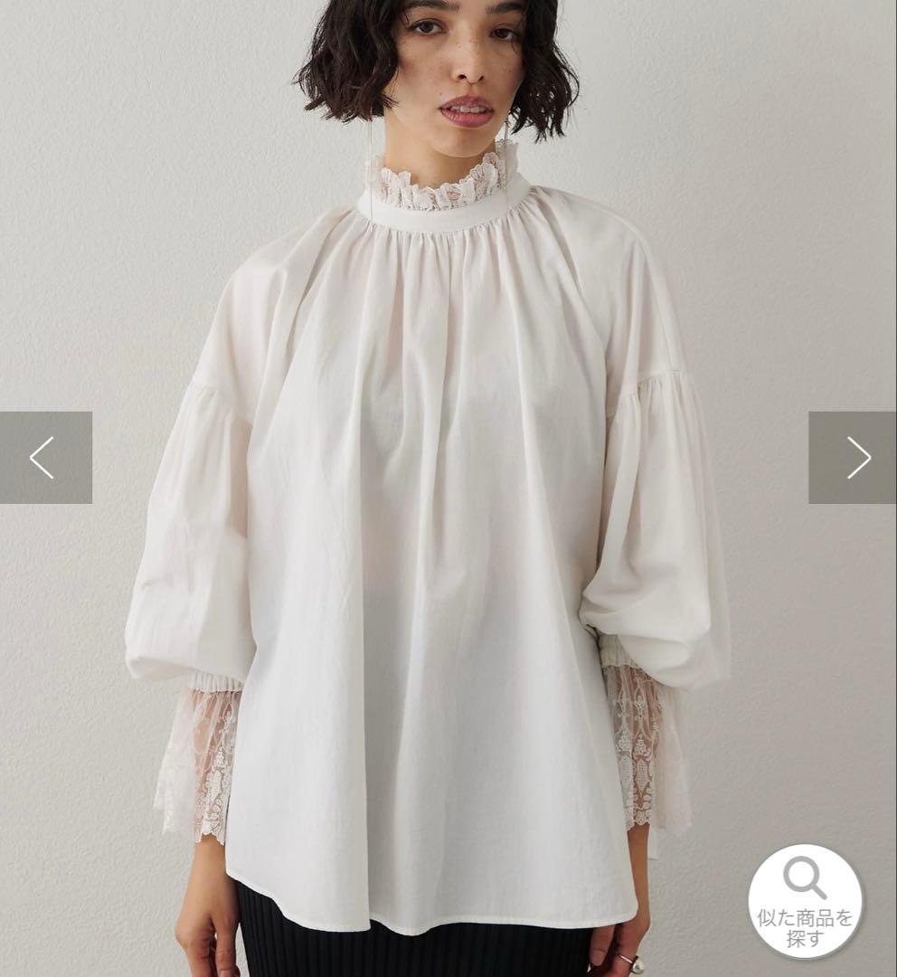 ウィムガゼットレースギャザーブラウス美品！