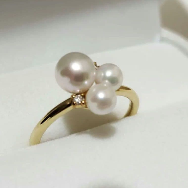 京セラ 18金YGパールリング