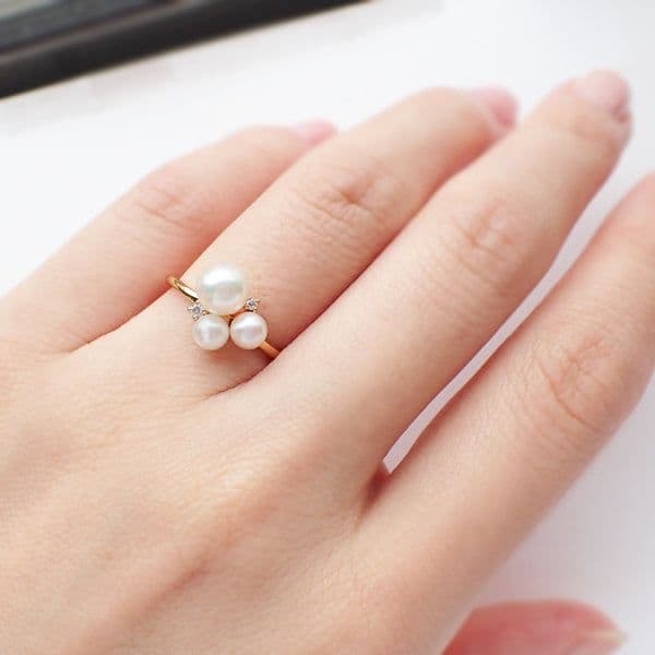 京セラ 18金YGパールリング