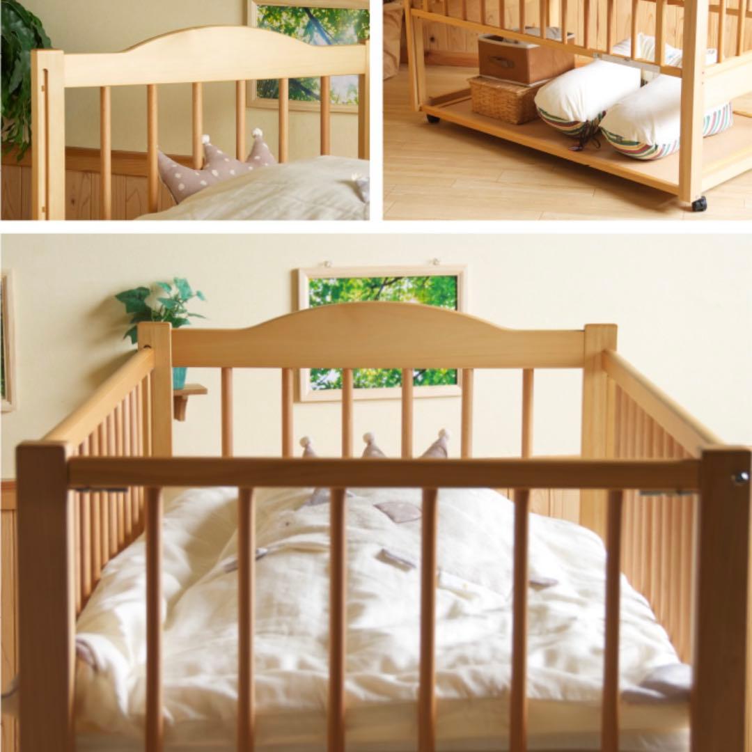 【直接引取限定※茨城県】ベビーベッド（ツースライド・ハイタイプ）