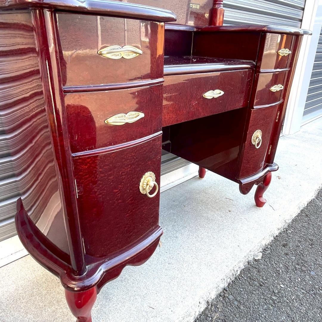 【ヴィクトリア調】アンティークミラー 猫足ドレッサー 鏡台 レトロ家具