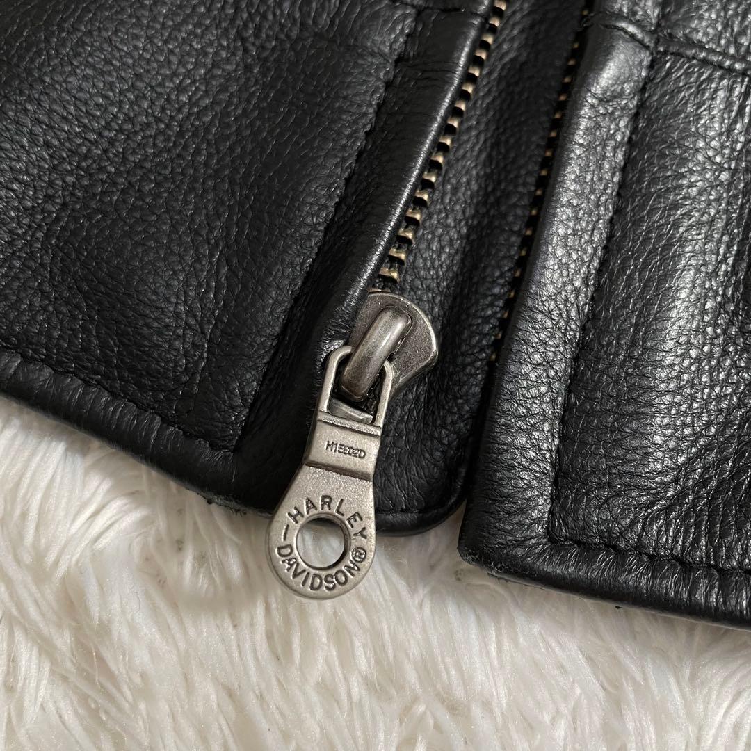 ハーレーダビットソン シングルライダースジャケット ライナー付き スカルデザイン