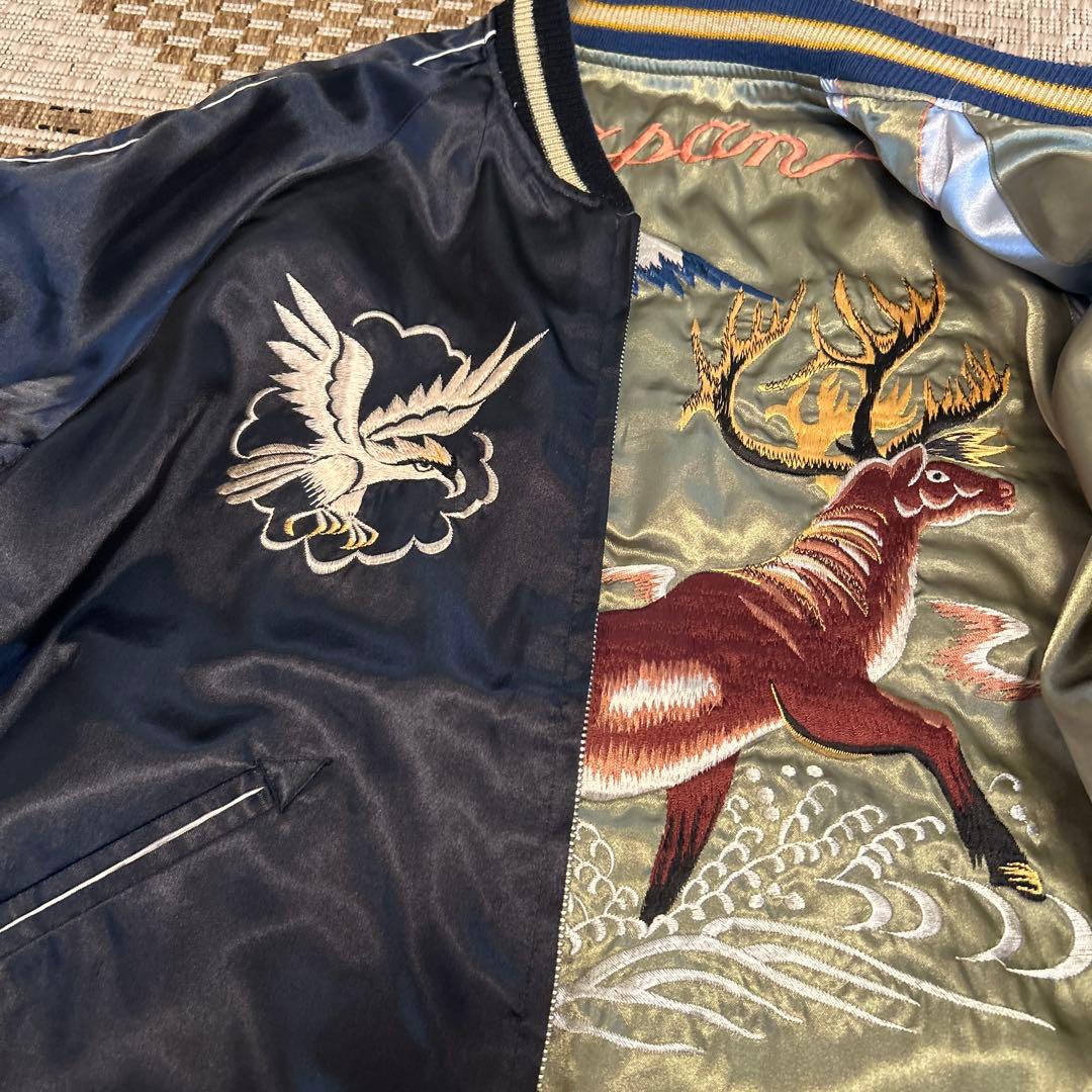 東洋エンタープライズ　刺柄デザイン スカジャン L TT10636 グリーン