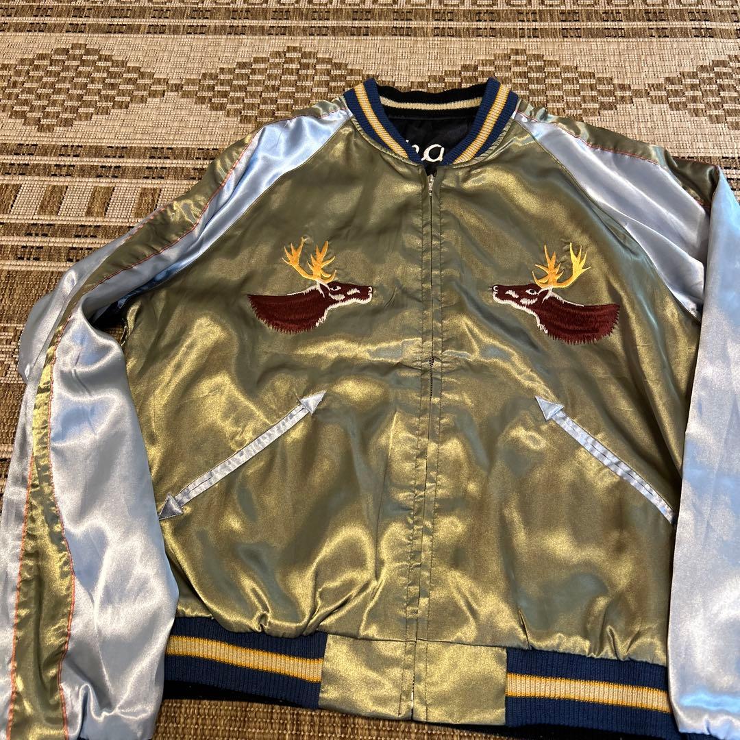 東洋エンタープライズ　刺柄デザイン スカジャン L TT10636 グリーン