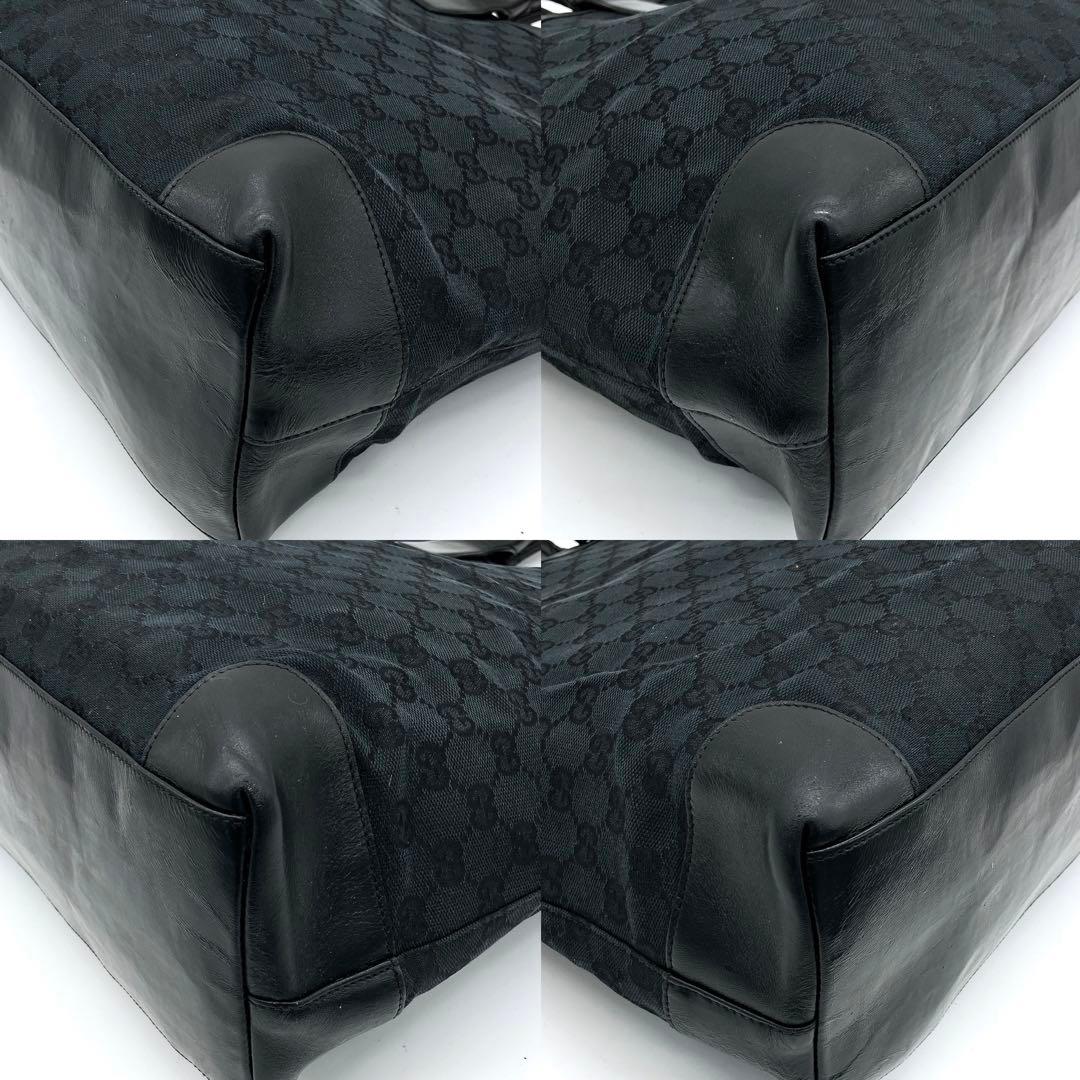 【GUCCI】トートバッグ　GGキャンバス　ブラック　A4