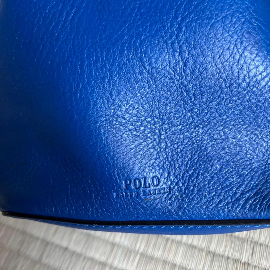 POLO RALPH LAUREN 青 バケットバッグ タッセル付き