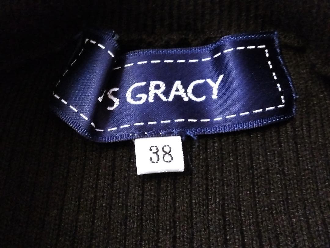 美品　新品同様　エムズグレイシー 黒 ブラック ニット セーター 38　Mフリル