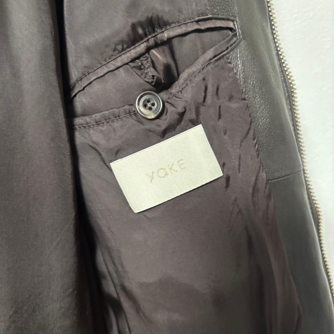 未使用品✨YOKE ヨーク　レザージャケット　中綿ブルゾン　シープスキン　茶系