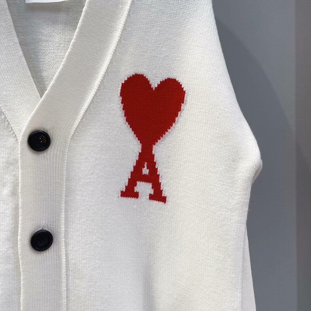 AMI PARIS ハート刺繍 セーター 男女兼用 秋冬ニット S