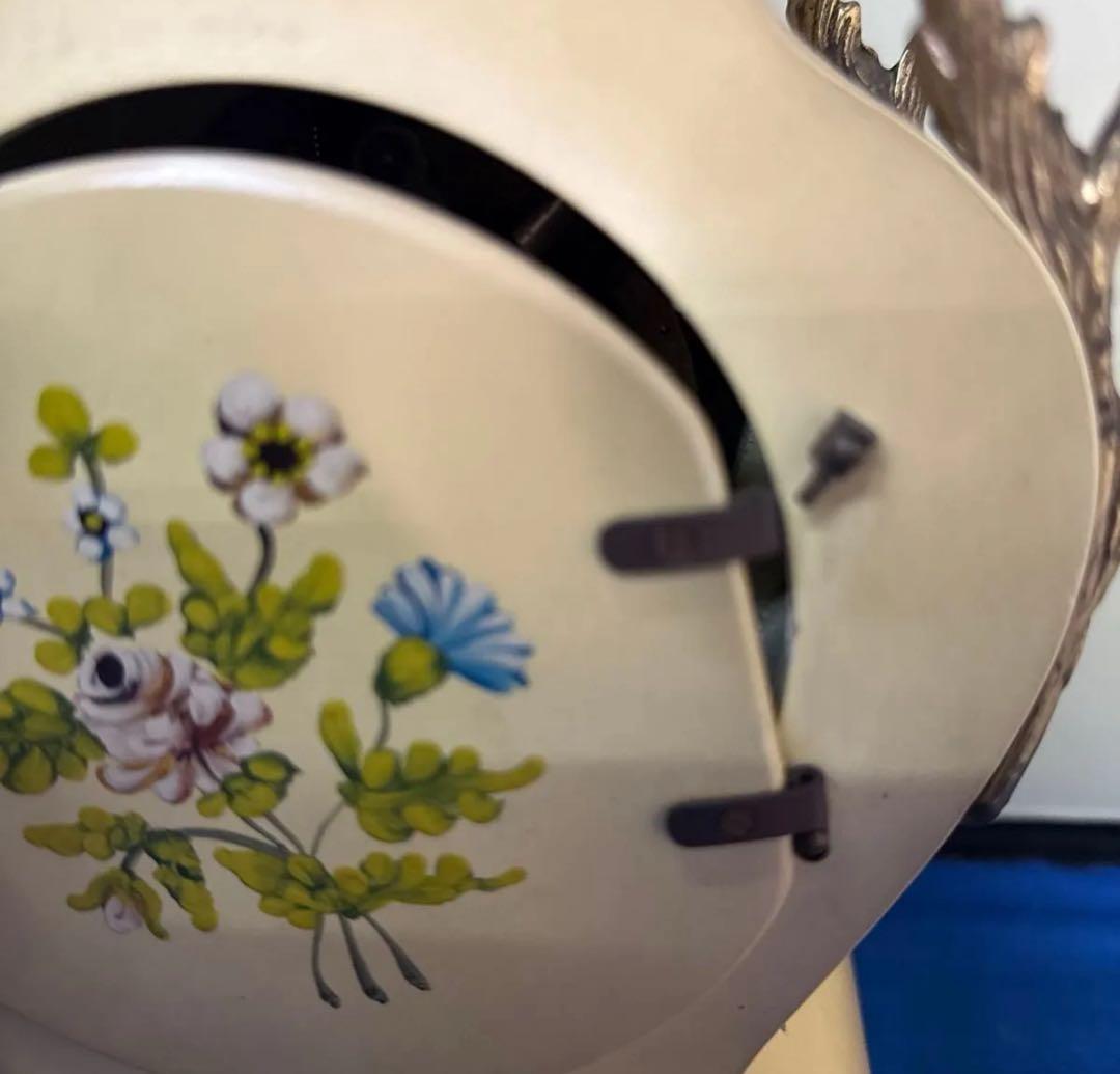 アンティーク調 置き時計 卓上時計 花柄 ゴールド系 インテリア