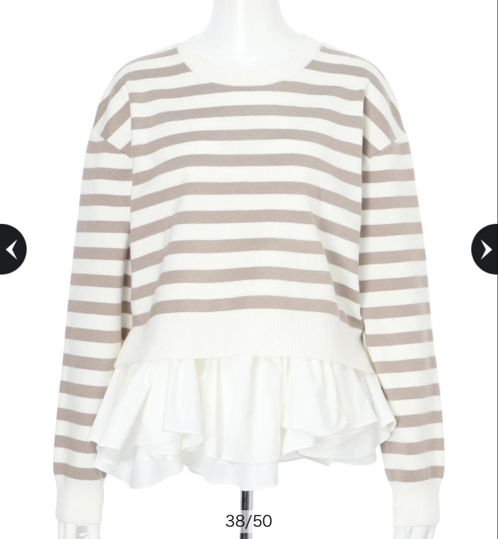 JUSGLITTY フリルキャミレイヤードニット ジャスグリッティー