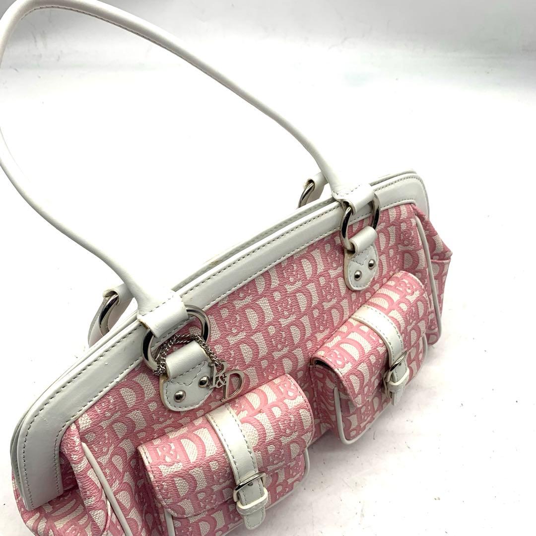 Pinky &Dianne トートバッグ　キャンバス　レザー　ピンク