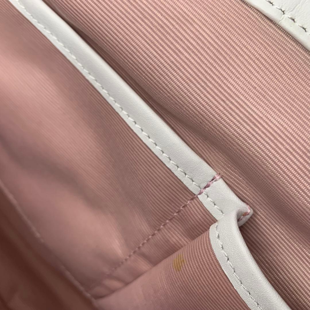 Pinky &Dianne トートバッグ　キャンバス　レザー　ピンク