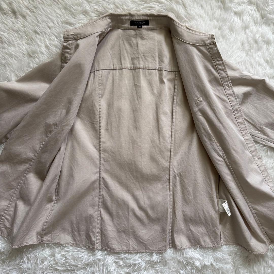 美品 BURBERRY バーバリー コットンシャツ ベージュ ノバチェック 46
