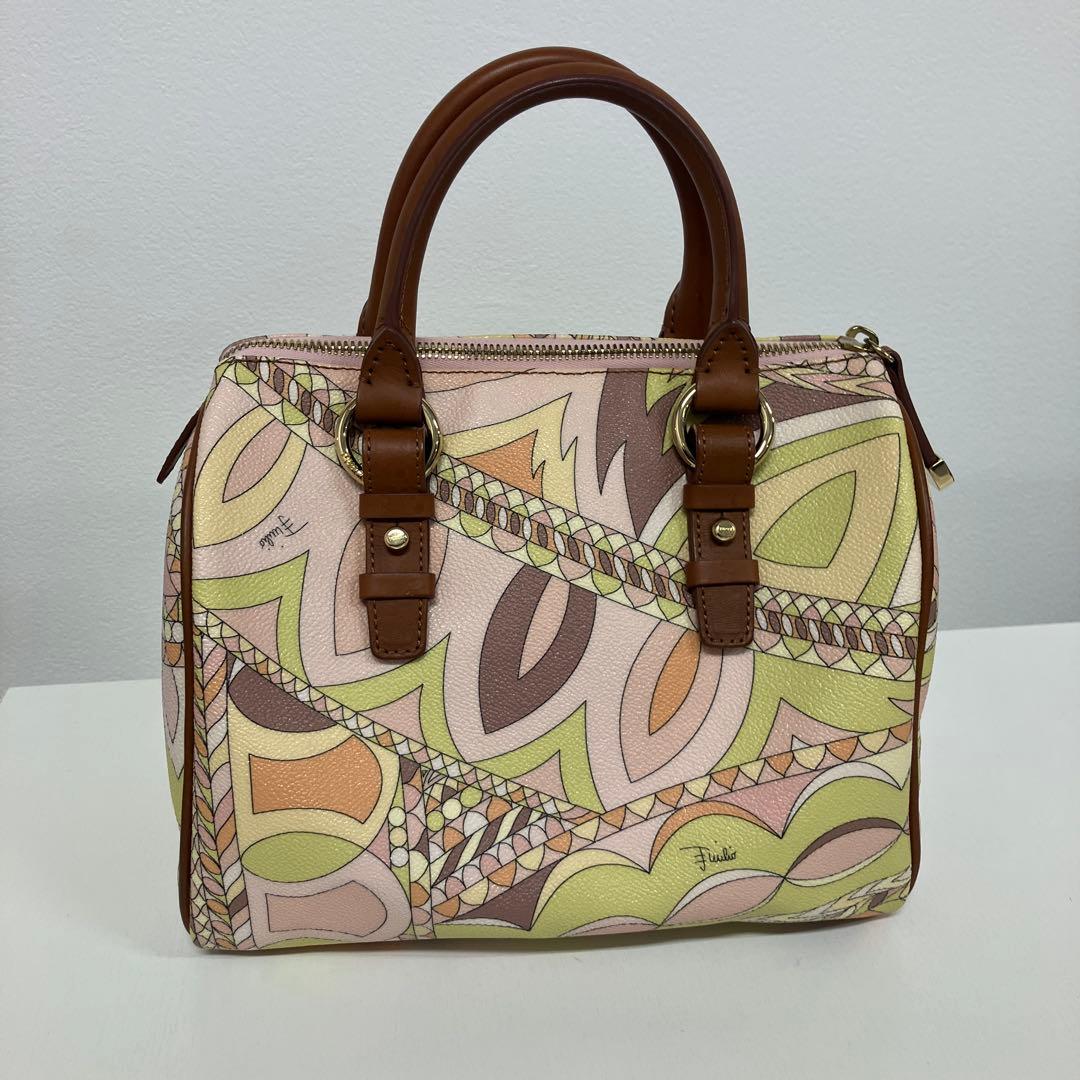 三方良し 美品　エミリオプッチ ボストン ハンドバッグ　オールレザー