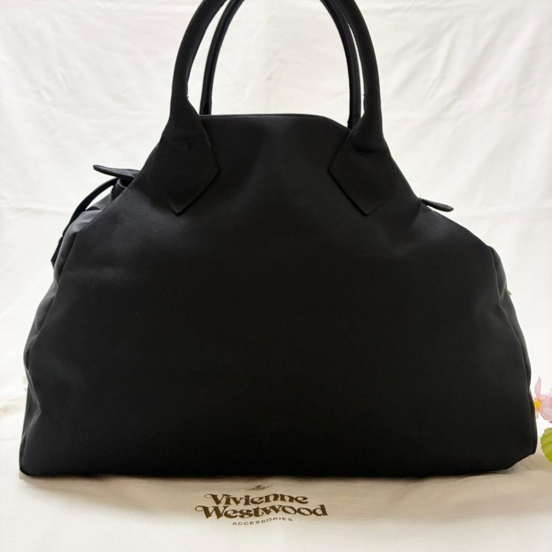 【極美品】ヴィヴィアンウエストウッド ハンドバッグ ナイロン オーブ 黒 A4可