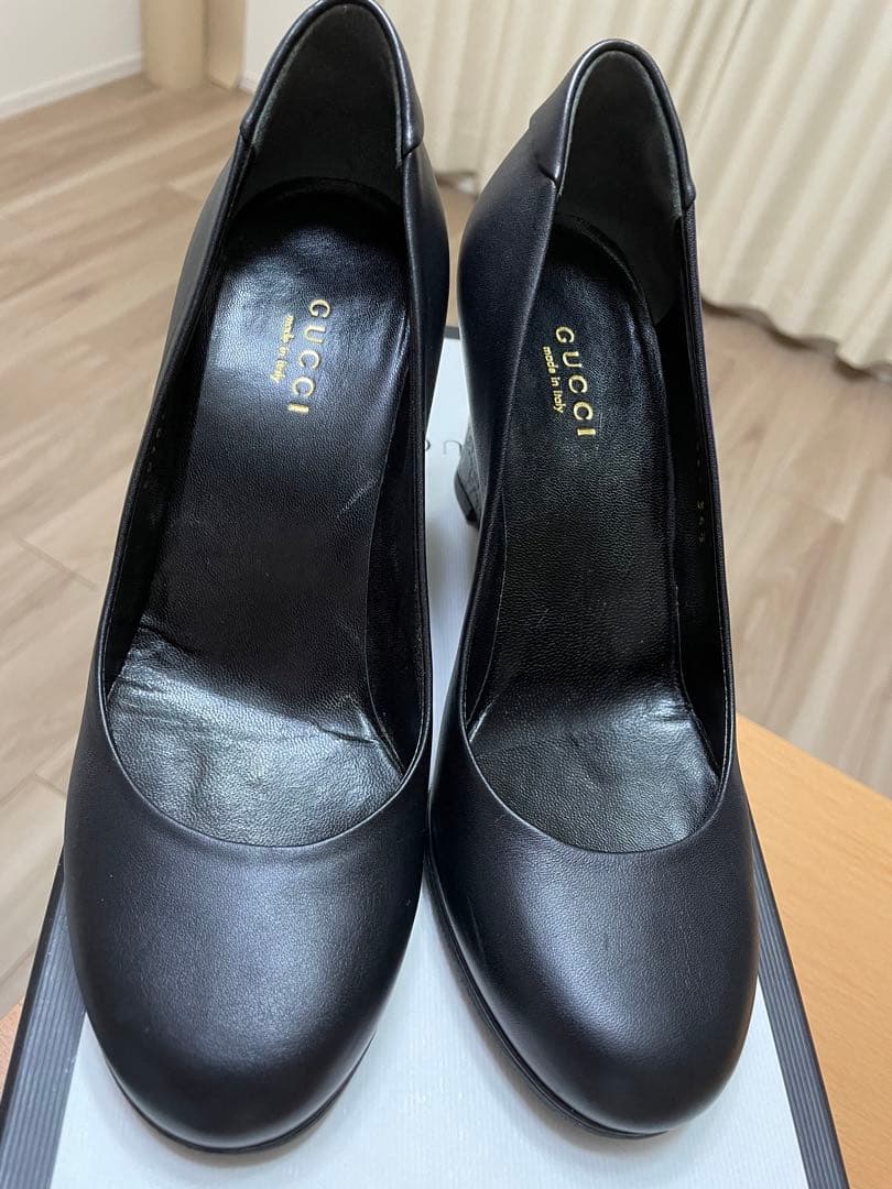 美品　GUCCI グッチ　パンプス　GG柄ウェッジソール　34H