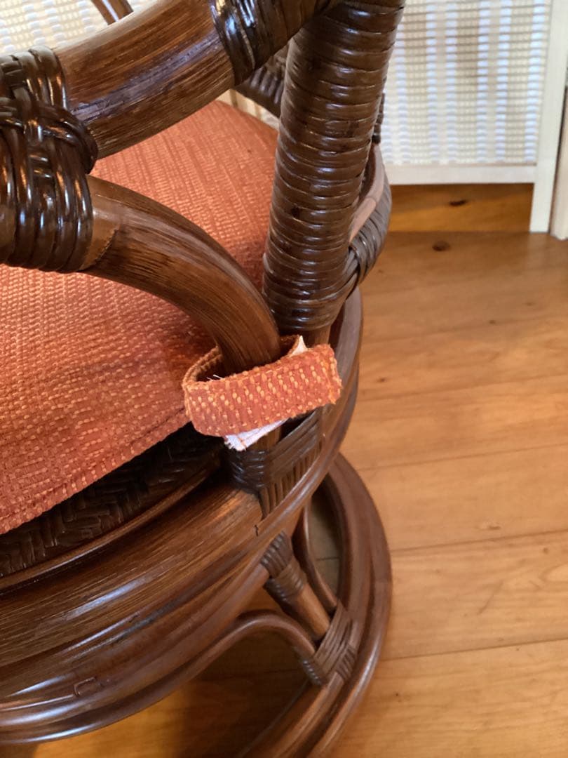 [まかほり] Kazama アームチェア　回転式　ラタン　籐椅子