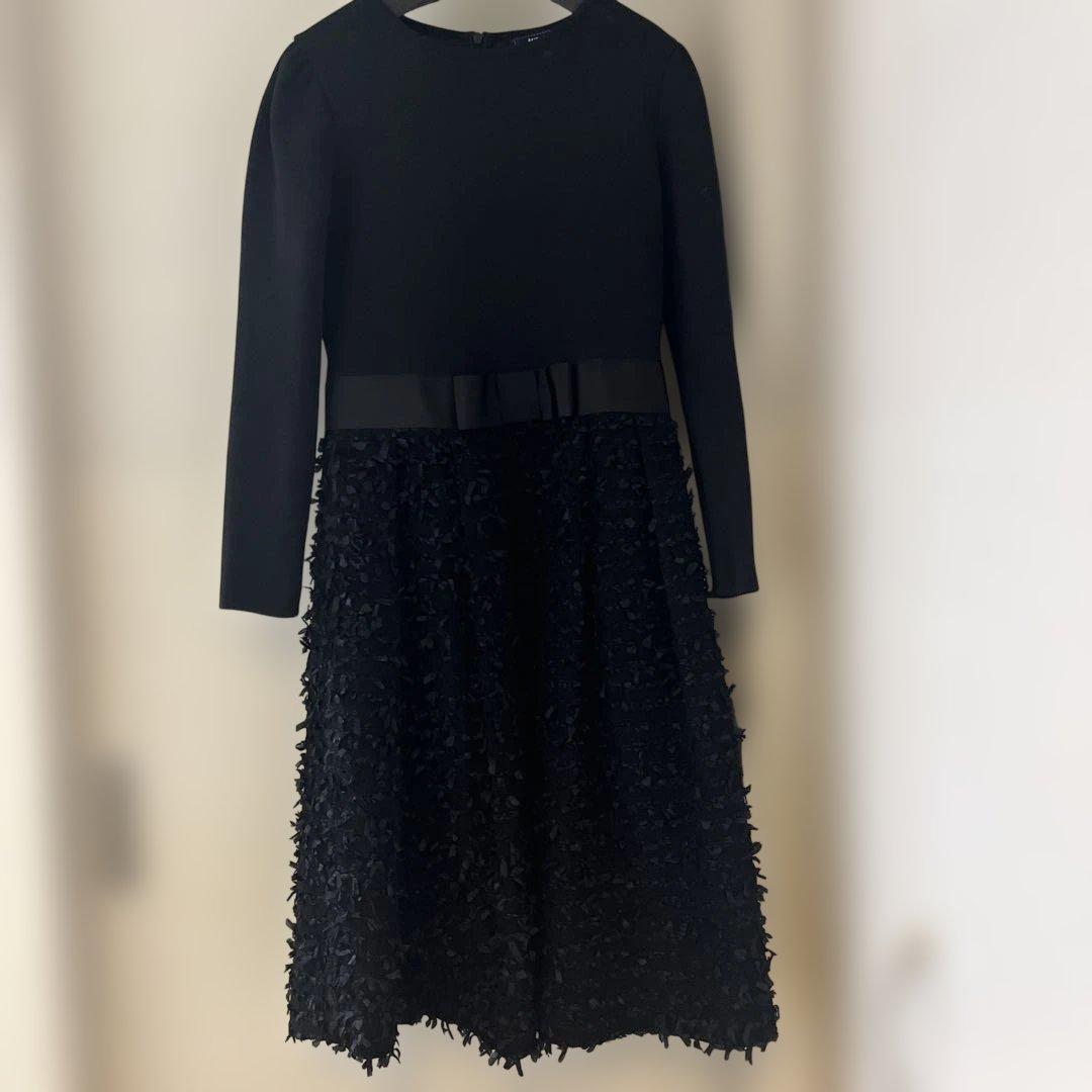 エムズグレイシー　2025新作❗️ファンシーツイードワンピース　38 ブラック