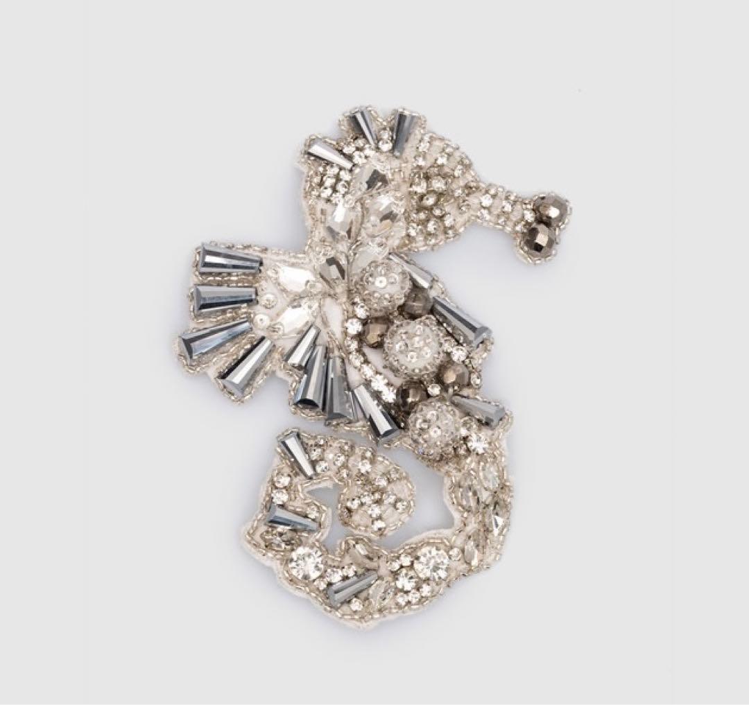 激レア max mara ブローチ シルバー クリスタル タツノオトシゴ ベア