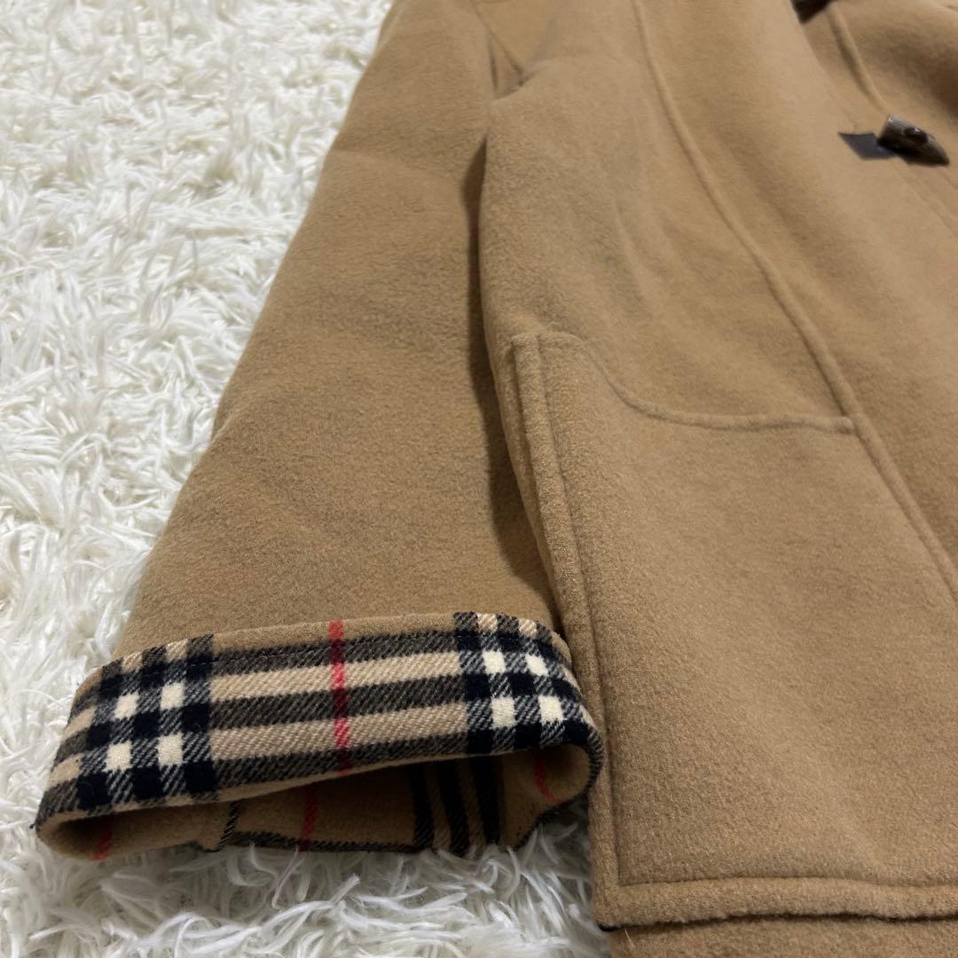 バーバリー 40 L カシミヤ混 ノバチェック ダブルフェイス ダッフルコート